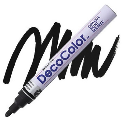 DecoColor, Paint Marker, Black Ink, Broad Point, Permanent, Oil Based, Gloss