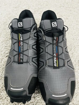 Salomon Speedcross 4 Trail Running Shoes Mens 10 Gray Black Contagrip EU44