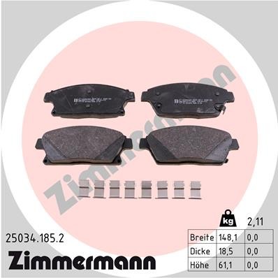 Vorderachse Zimmermann 25034.185.2 Bremsbelagsatz, Scheibenbremse FüR Buick (Sgm-image