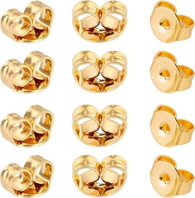 12 Stck. Gold Schmetterling Ohrring Rückseiten Sicher Ohrverschluss Ohrstecker Verschlüsse Ersatz