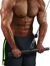 Lat Pulldown Bar - Straight Steel Cable Attachment for Home Gym, 150kg