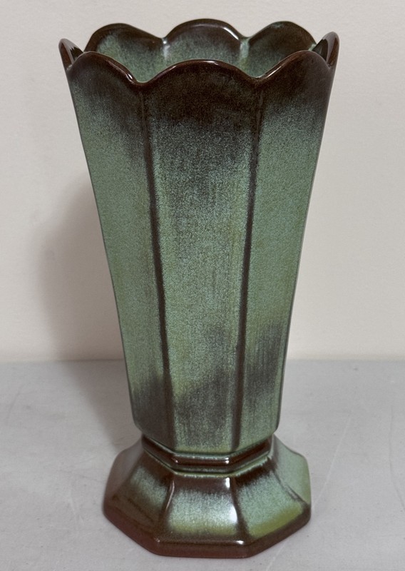 Vtg Frankoma Pottery 9" Vase #64 Prairie Green EXCEPTIONAL