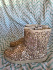 Cat And Jack Kid Girl Sparkly Boots Size 4