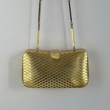 Vintage Walborg Gold tone Metal Shoulder Bag or Clutch Made in Italy