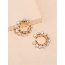 Pearl Ear Cuff, 2 Pieces Unique, Retro Style Jewelry, Exquisite GOLD