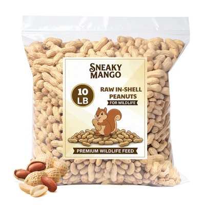 Sneaky Mango Premium Quality Raw Peanuts In Shell - 10 Pounds All-Natural Food