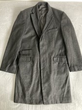 Jeff Banks Men's Charcoal Grey Wool Blend Coat Size M Multi Pockets Warm Lined