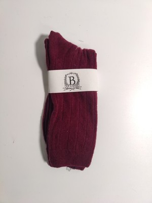 b studio -women's socks - red- Cashmere Blend - Made in USA **H2**