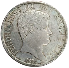NAPLES Ferdinand II of Bourbon, 1830-1859. 1831 120 Grain Plate. Ag BB/Spl