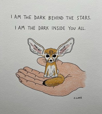 Fennec Fox The Fierce, Original Zeichnung, Tierkunst, Illustration Oliver Lake