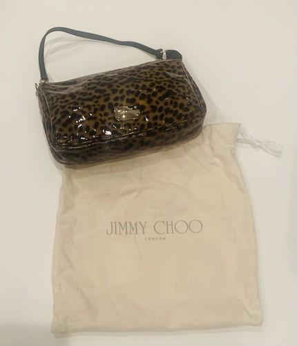 Jimmy Choo Noel Wristlet Handbag - Patent Leahter - Leopard