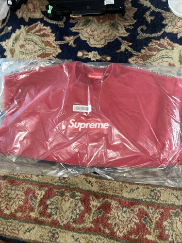 Sweat shirt BOGO col rond lavé Supreme Box Logo rouge petit logo boîte S à la main