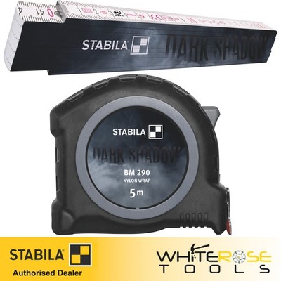 STABILA Dark Shadow Pocket Tape Measure 5m Wooden Folding Rule Limited Edition
