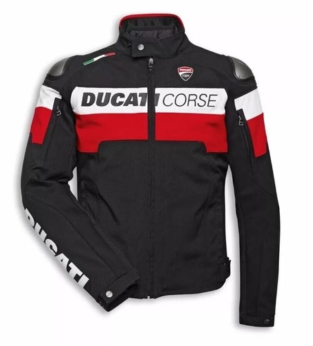 Ducati Corse Motorcycle Jacket Cordura Textile CEArmoured Waterproof Riding Gear