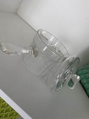 Vintage Glass Pot With Lid Handmade In Sweden Ovenproof 16 Oz By