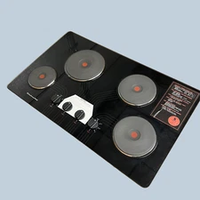 KitchenAid 36" Electric Glass Surface Cooktop KECT365 Black 4 Burner NEW