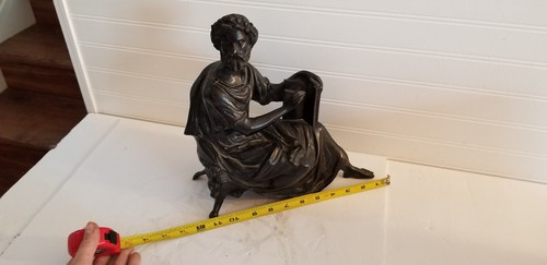 Vintage Cast Iron Metal Bronze Statue Socrates Greek Philosopher 12x12 Statue - Picture 17 of 18
