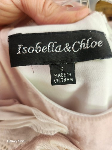 Isobella & Chloe Girl 6 Beige Ruffley Chiffon Gorgeous Lined Dress - Picture 3 of 3