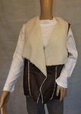 ★ ULLA POPKEN ★ 50+  50/52 Teddyskin ~  Weste ~  dunkelbraun ~ Lederimitat ~ NEU