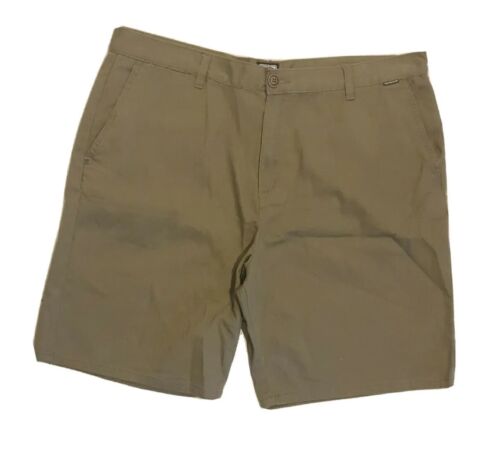 O & E Ocean & Earth Mens Olive Casual Cotton 2% Stretch Shorts size W38 - Picture 1 of 11