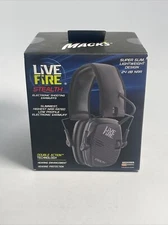 Mack's Live Fire Stealth Electronic Slim Shooting Earmuffs (Black) #4100 Sealed