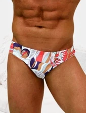 New Men's Sexy Nice Rear Low Rise Swim Bikini w/Slight Contoured Pouch - Gay