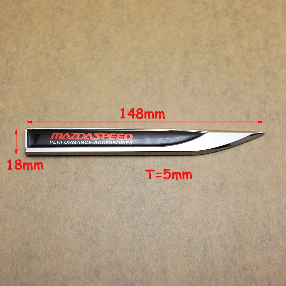 2x MAZDASPEED Guardabarros Emblema Insignia Calcomanía Adhesiva para Mazda Foto 3 de 4