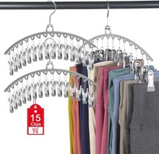 3Pack Legging Organizer for Closet Metal Yoga Pants Hanger w/Rubber Coated 3 ...