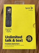 Telefono cellulare Alcatel One Touch 2017B Flip Sprint retrò in scatola nuovo sigillato