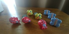 Set of 8 Ceramic Drawer Pulls/Knobs W/Ladybugs, Bees and Butterflies.