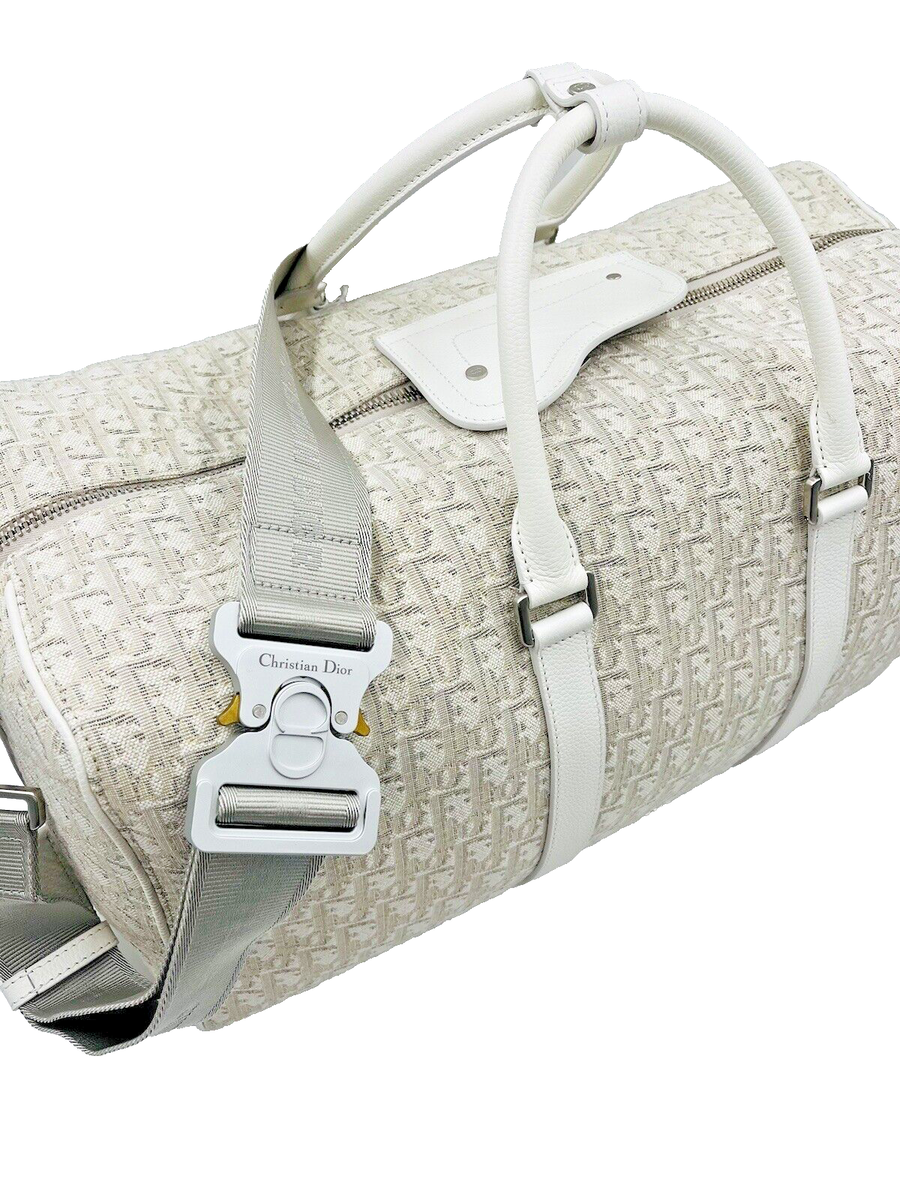 DIOR Lingot 50 Cream Oblique jacquard Duffle bag | eBay DIOR Lingot 50 Cream Oblique jacquard Duffle bag | eBay