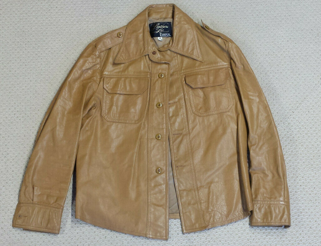 CAMPUS LEATHERS LTD Button Up JACKET COAT Size 42 Vintage 70s  
