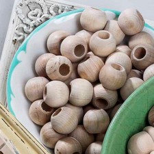 Bulk Package of 140 Round 3/4" Unfinished Wood Beads with 3/8" Hole