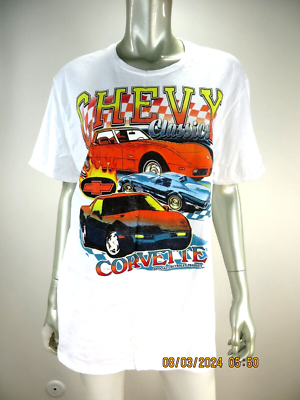 CHEMISTRY SZ L White Corvette Men's Dense Medium Heavy Knit-Cloth