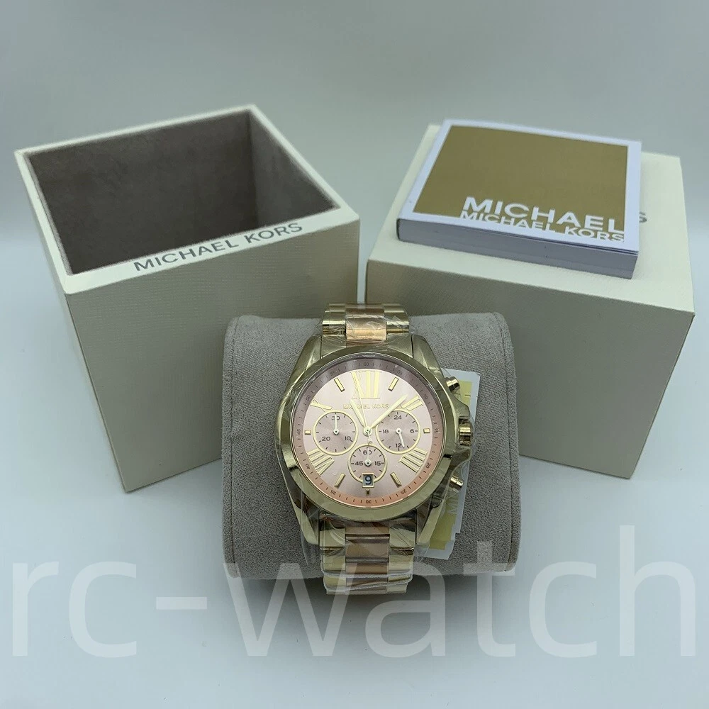 NUOVO Orologio da donna Michael Kors Bradshaw MK6359 Quadrante cronografo bicolore analogico