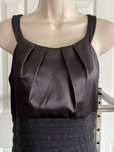 RM Richards Evening sheath dress cocktail Party Gray satin bodice tiered hem12P - Picture 3 of 9