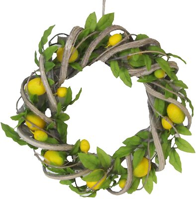 Künstlicher Zitronenkranz Gisela Graham Ostern Frühling Wandbehang Tür 37 cm