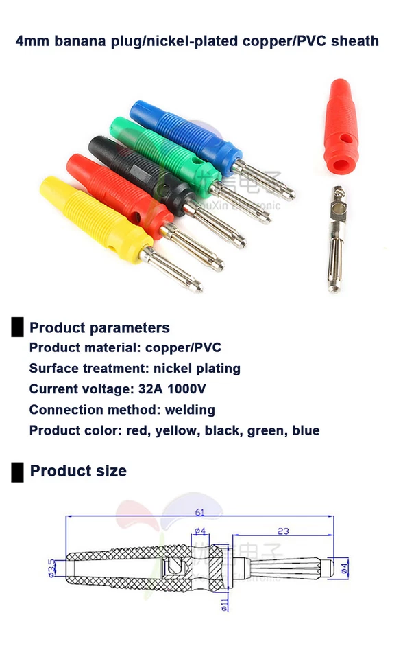 4mm Bananenstecker Buchsenstecker Lautsprecherkabel Stecker und Buchsen - Image 2 of 4