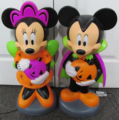Topolino e Minnie Zucca Soffiatore Stampo 24,2" Alto Gemma Illuminato Elettrico 2024