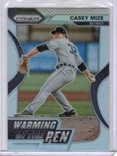 2020 Panini Prizm Warming In The Pen Silver Prizm #10 Casey Mize Detroit Tigers