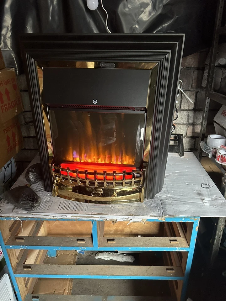 Dimplex CHT20X-BR Cheriton Deluxe Brass 2kW Freestanding Optiflame Electric Fire - Image 2 of 4
