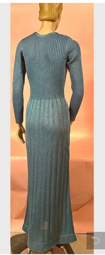 Vtg 60’s BRANFF Gianni Ferri Lt. Blue Acrylic Knit Dress Hong Kong GORGEOUS! - Picture 4 of 8