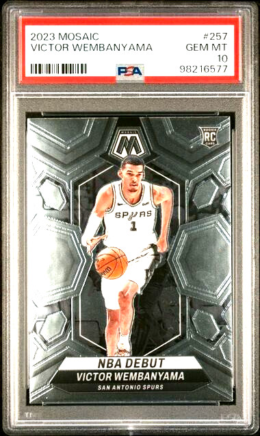 PSA 10 Victor Wembanyama 2023-24 Mosaic NBA Debut #257 Wemby RC Spurs