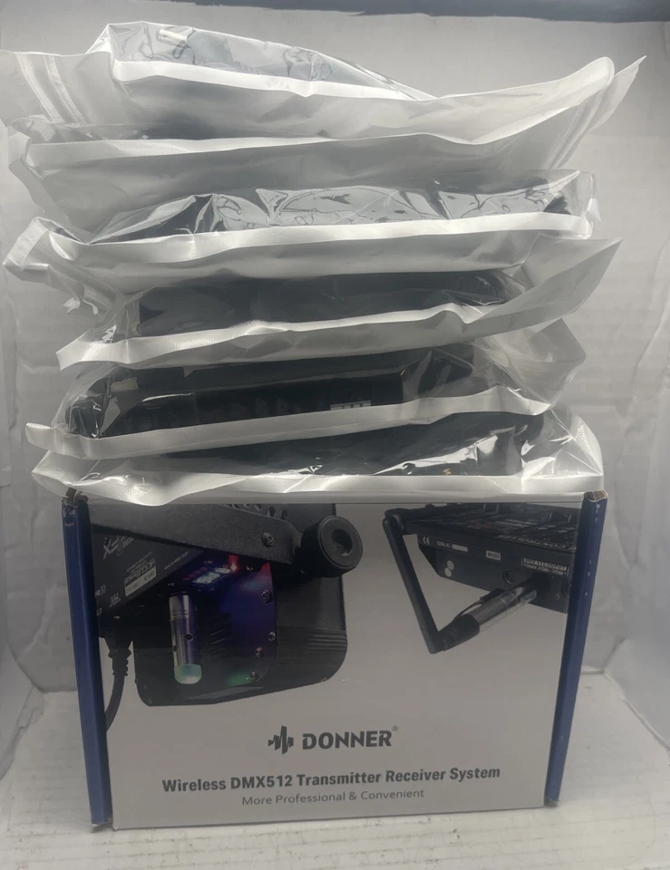 Donner Wireless DMX512 Transmitter + 5 Receivers DJ 2.4G DMX Wireless Controller - Image 3 of 4
