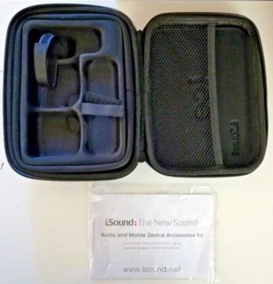 iSound Ice Crystal Clear Compact Speakers Replacement Black Soft Clam-shell Case