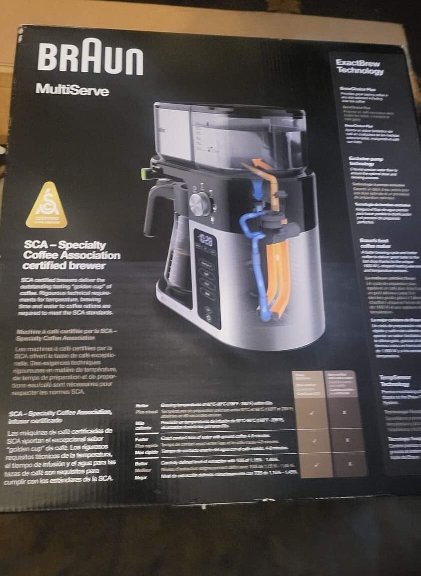 Braun 10Cup MultiServe Coffee Maker In Stainless Steel / Black. N I B