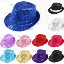 Flashing Fedora Trilby Sequin Unisex Fancy Dress Dance Party Hat Theatre D  
