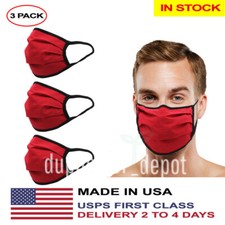 Made In USA Washable Reusable Double Layer Face Mask In Stock - 3 Pack