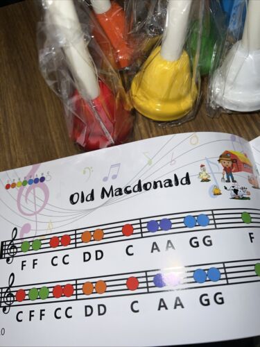 8 Note Hand Bells for Kids Adults, Colorful Merry Handbells Set Musical (T1)