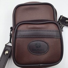 Vtg Diamond Leather 35mm Camera Bag Case Brown DM-5. 2 Zipper. Button Snap Belt